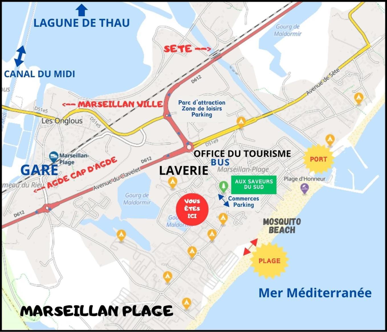 Residence Le Sunset: Seaside Retreat with Garden and Bike-Friendly Amenities Marseillan  Exterior photo